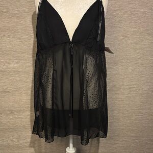 True 3x Elegant Black Sheer Babydoll Lingerie